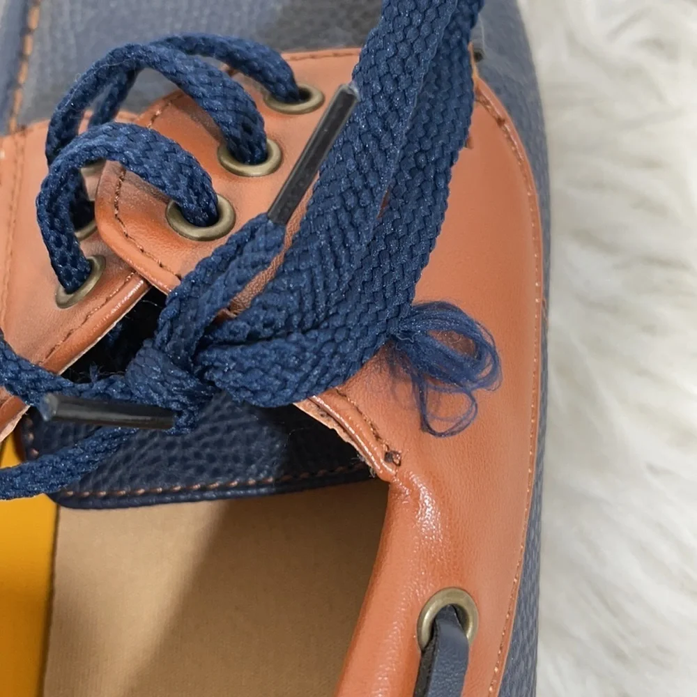Phat Farm Men's Blue/Brown Boat Shoes Size 10.5